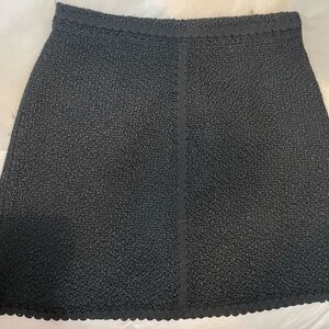 Zara Black Textured Mini Skirt
